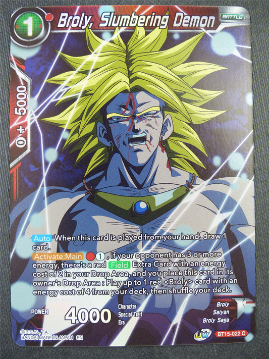 Broly Slumbering Demon BT15 Foil - Dragon Bal Super Card #8YX