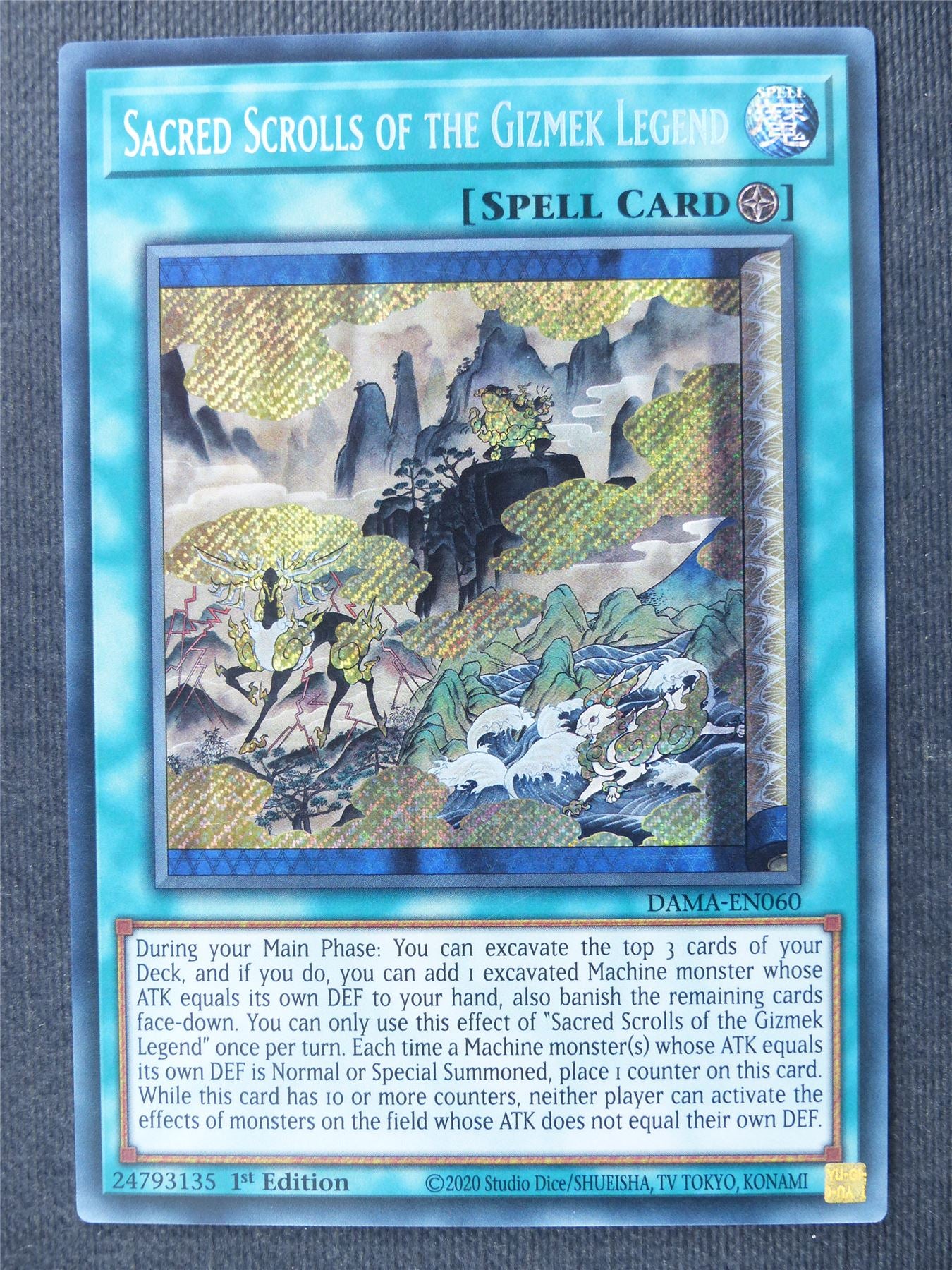 Sacred Scrolls of the Gizmek Legend DAMA Secret Rare - 1st ed - Yugioh Cards #2KO