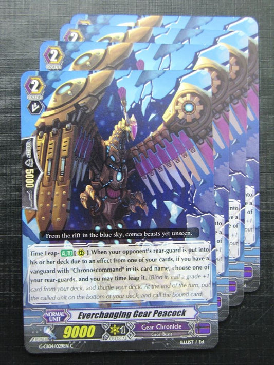 Vanguard Cards: EVERCHANGING GEAR PEACOCK G-CB04 x4 # 20A15