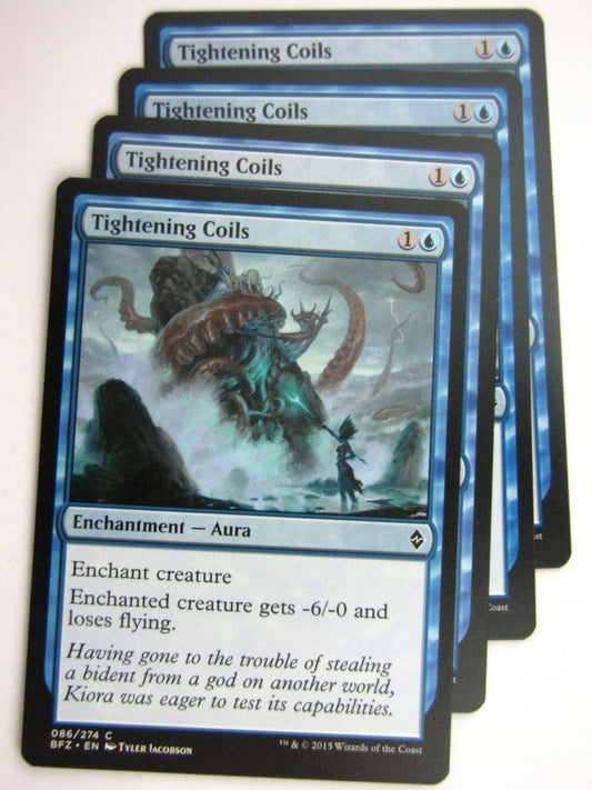 MTG Cards: BATTLE FOR ZENDIKAR: TIGHTENING COILS x4 # 37A81