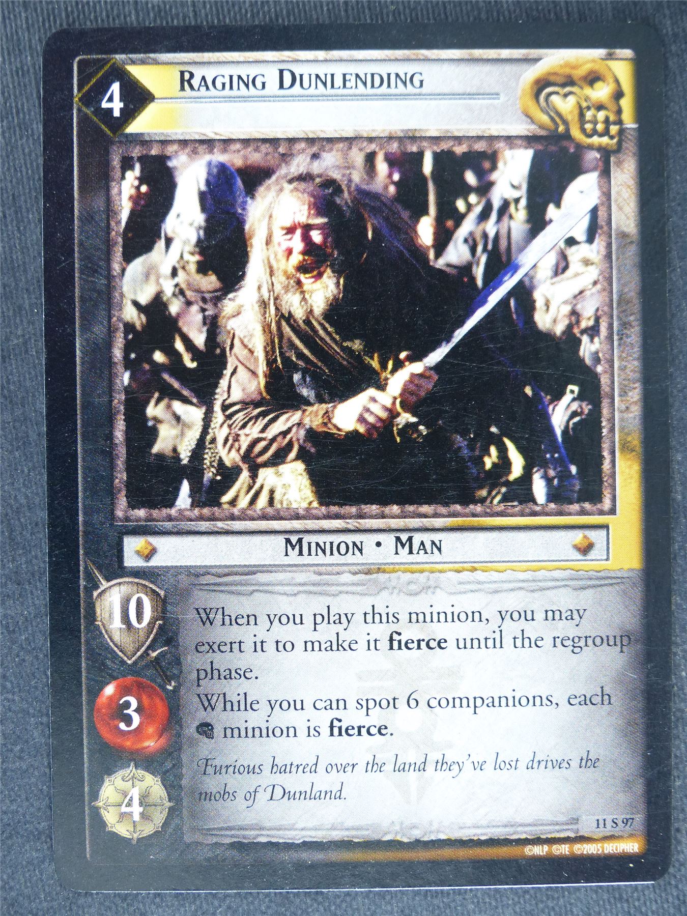 Raging Dunlending 11 S 97 - played - LotR Cards #UK