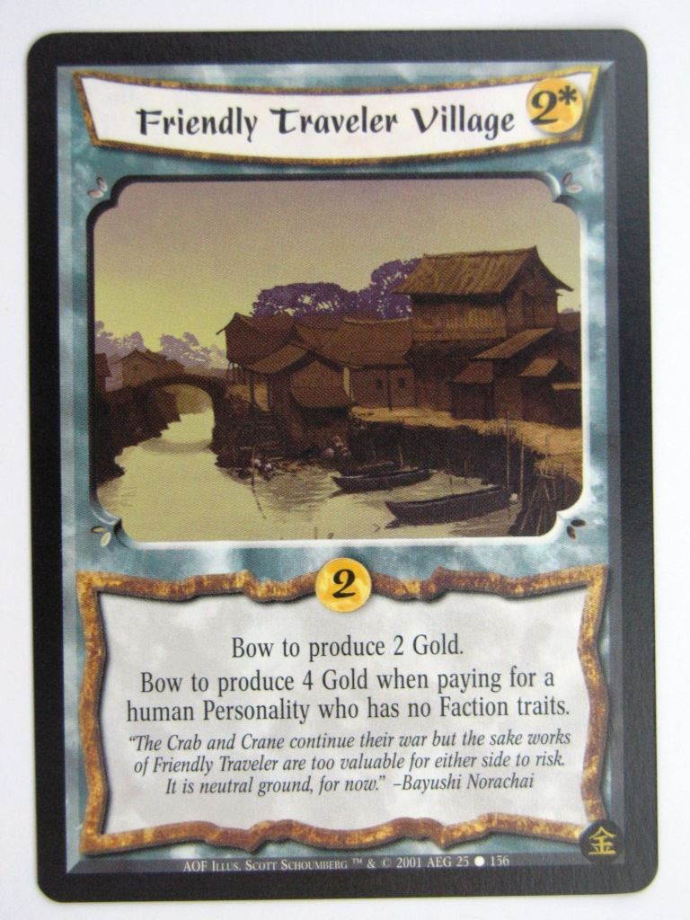 Vintage L5R Cards: FRIENDLY TRAVELER VILLAGE # 27E54