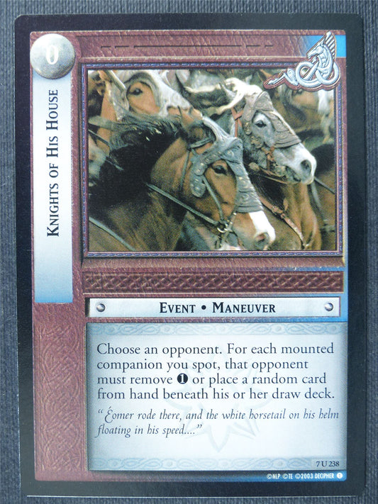 Knights of His House 7 U 238 - LotR Cards #326