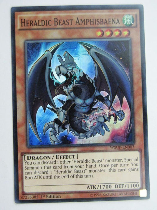 Yugioh Cards: HERALDIC BEAST AMPHISBAENA WSUP SUPER RARE # 25E90