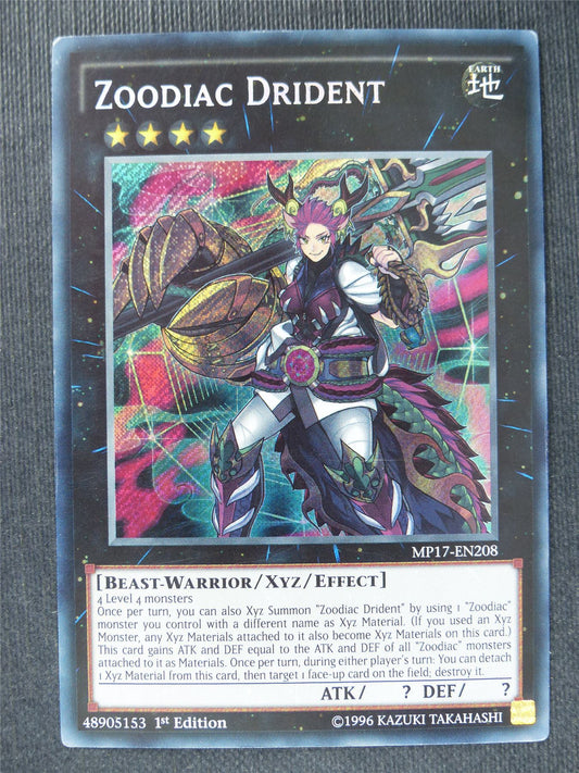 Zoodiac Drident MP17 Secret Rare - 1st ed - Yugioh Cards #19B