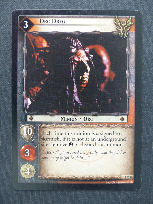 Orc Dreg 12 C 92 - LotR Cards #M2