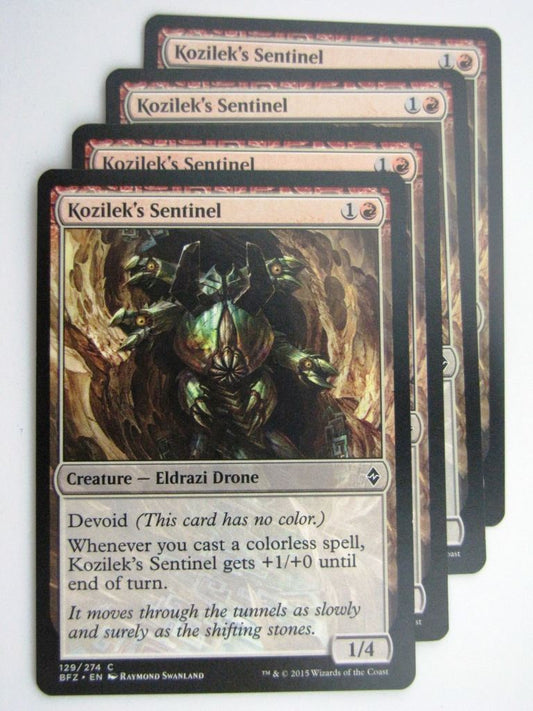 MTG Cards:BATTLE FOR ZENDIKAR: KOZILEK'S SENTINEL x4 # 37A35