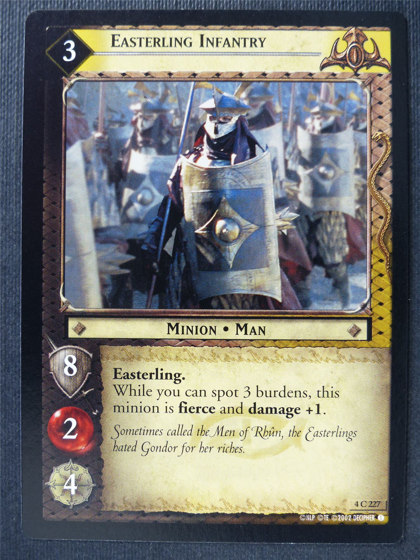 Easterling Infantry 4 C 227 - LotR Card #3FU