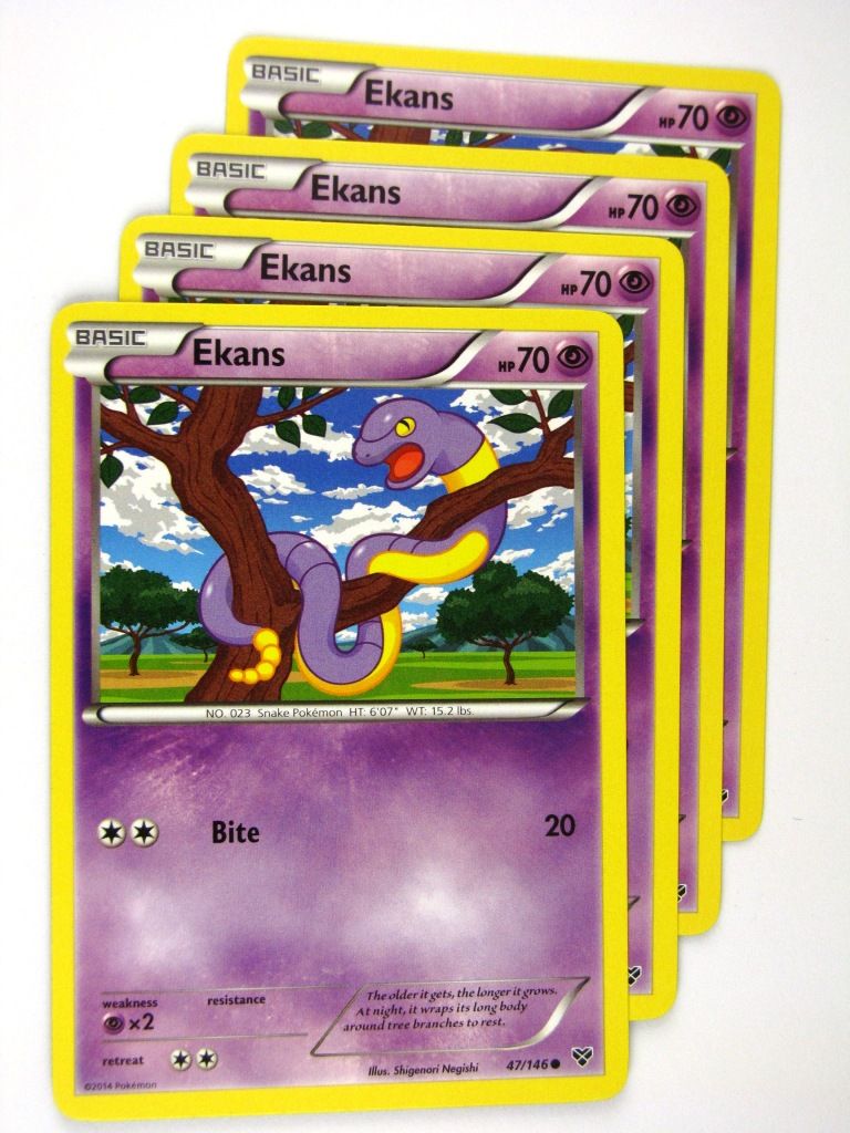 Pokemon Cards: EKANS 47/146 x4: X & Y