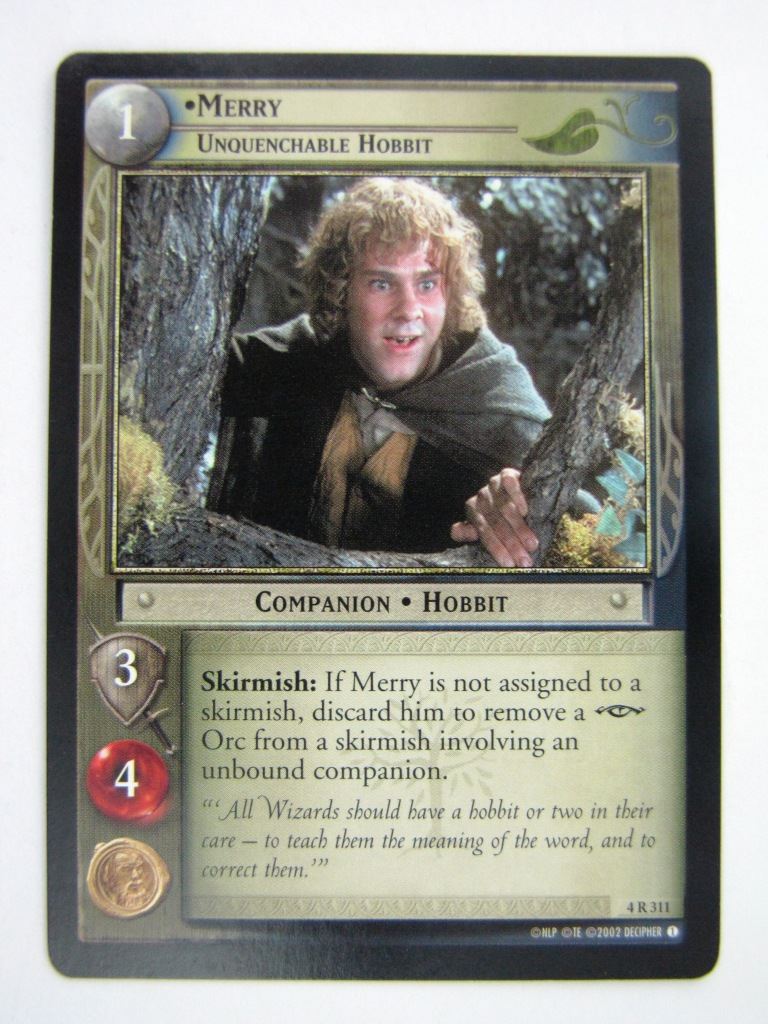 LOTR Cards: MERRY 4 R 311 # 9E6