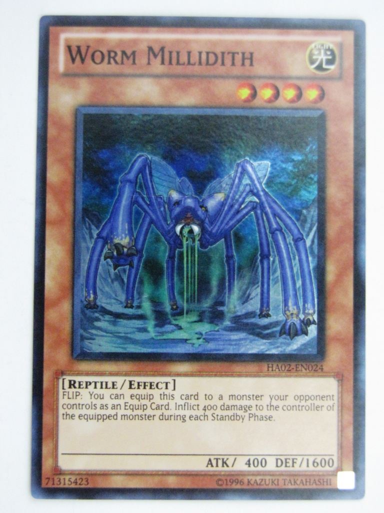 Yugioh Played Cards: WORM MILLIDITH HA02 SUPER RARE # 29H75