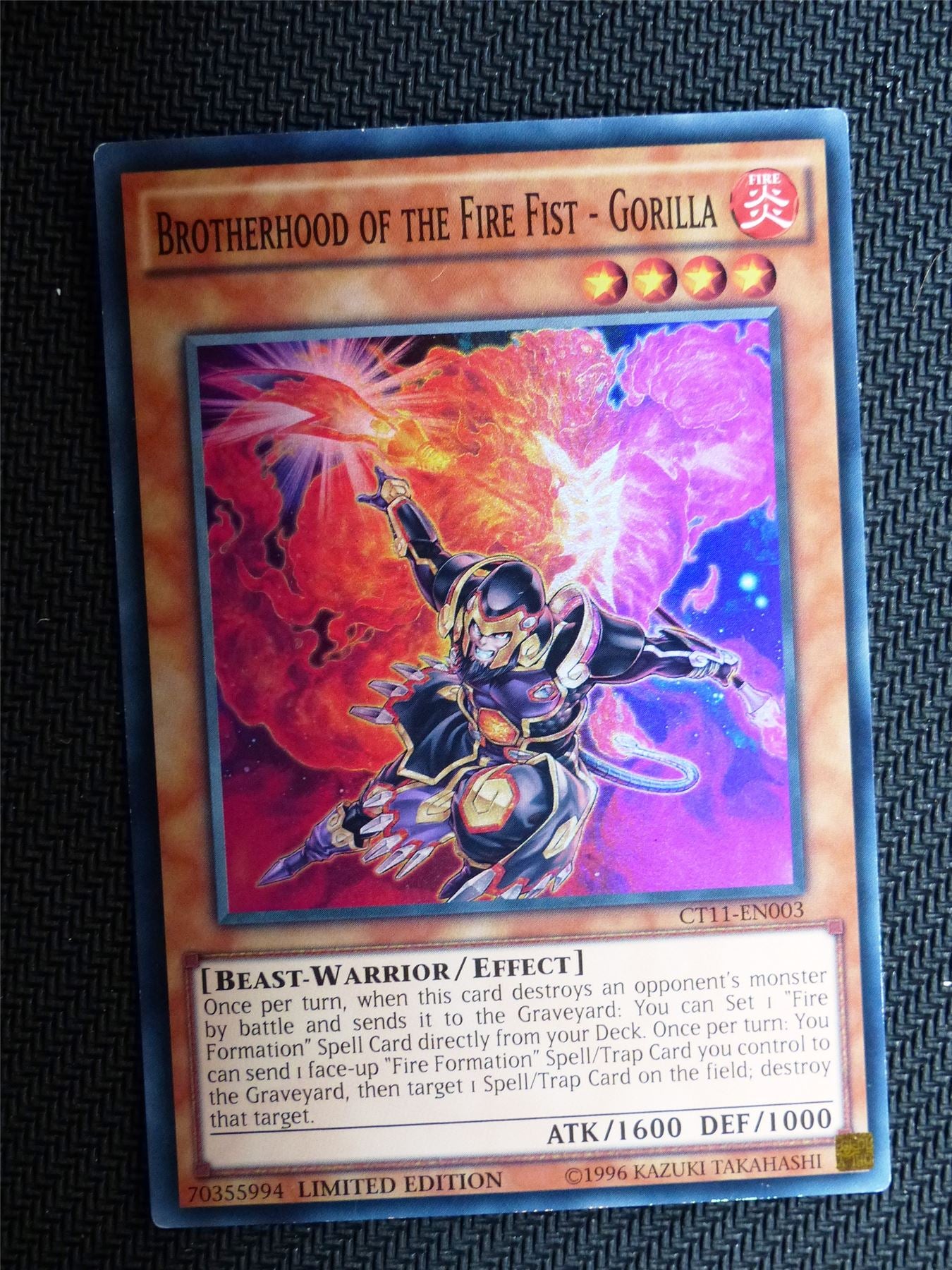 Brotherhood of the Fire Fist - Gorilla - CT11 - Super Rare - Yugioh Card # 1E90