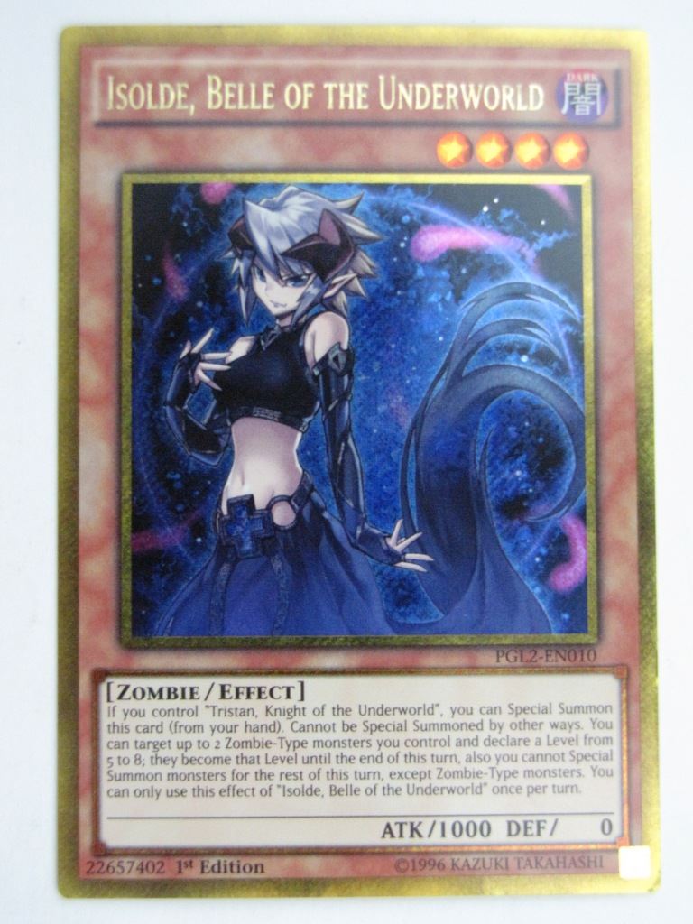 Yugioh Played Cards: ISOLDE, BELLE OF THE UNDERWORLD PGL2 GOLD RARE # 29H9