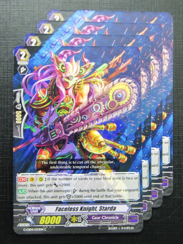 Vanguard Cards: FACELESS KNIGHT, STARDA G-CB04 x4 # 20A17