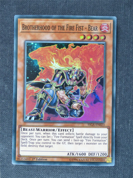 Brotherhood of the Fire Fist - Bear FIGA Super Rare - 1st ed - Yugioh Cards #T5