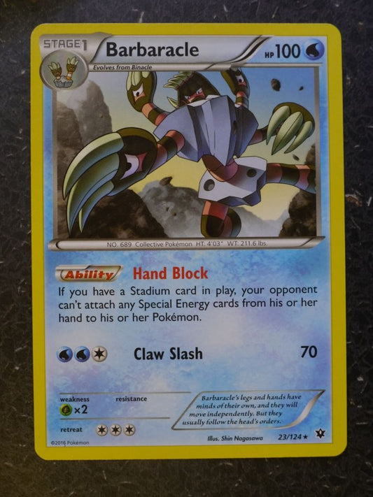 Pokemon Cards: BARBARACLE 23/124 RARE # 7B6