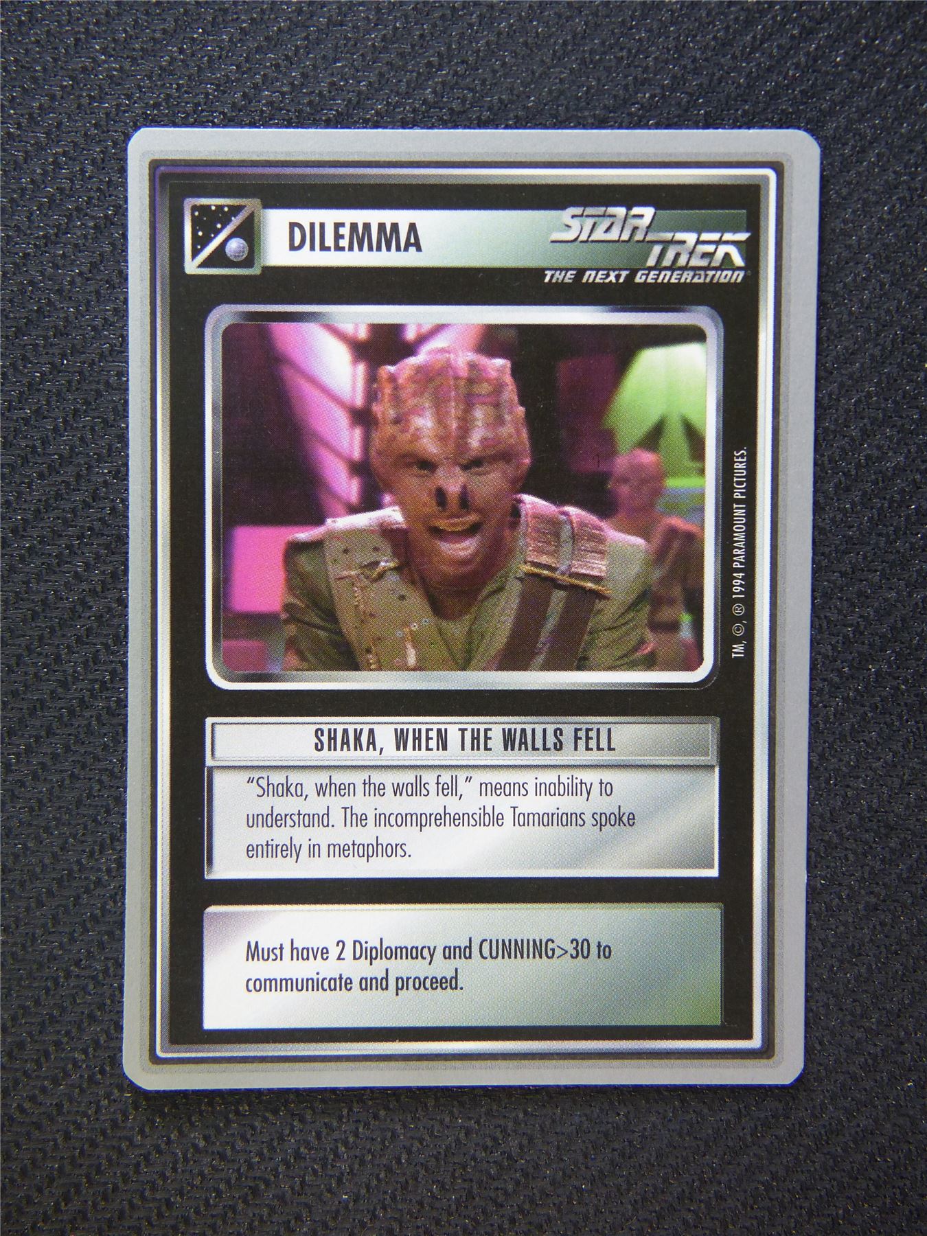 Dilemma Shaka When the Walls Fell - Star Trek Silver Border Card Decipher #2EB