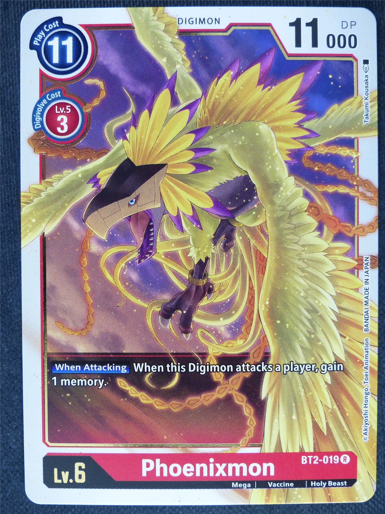 Phoenixmon BT2-019 R - Digimon Cards #OM