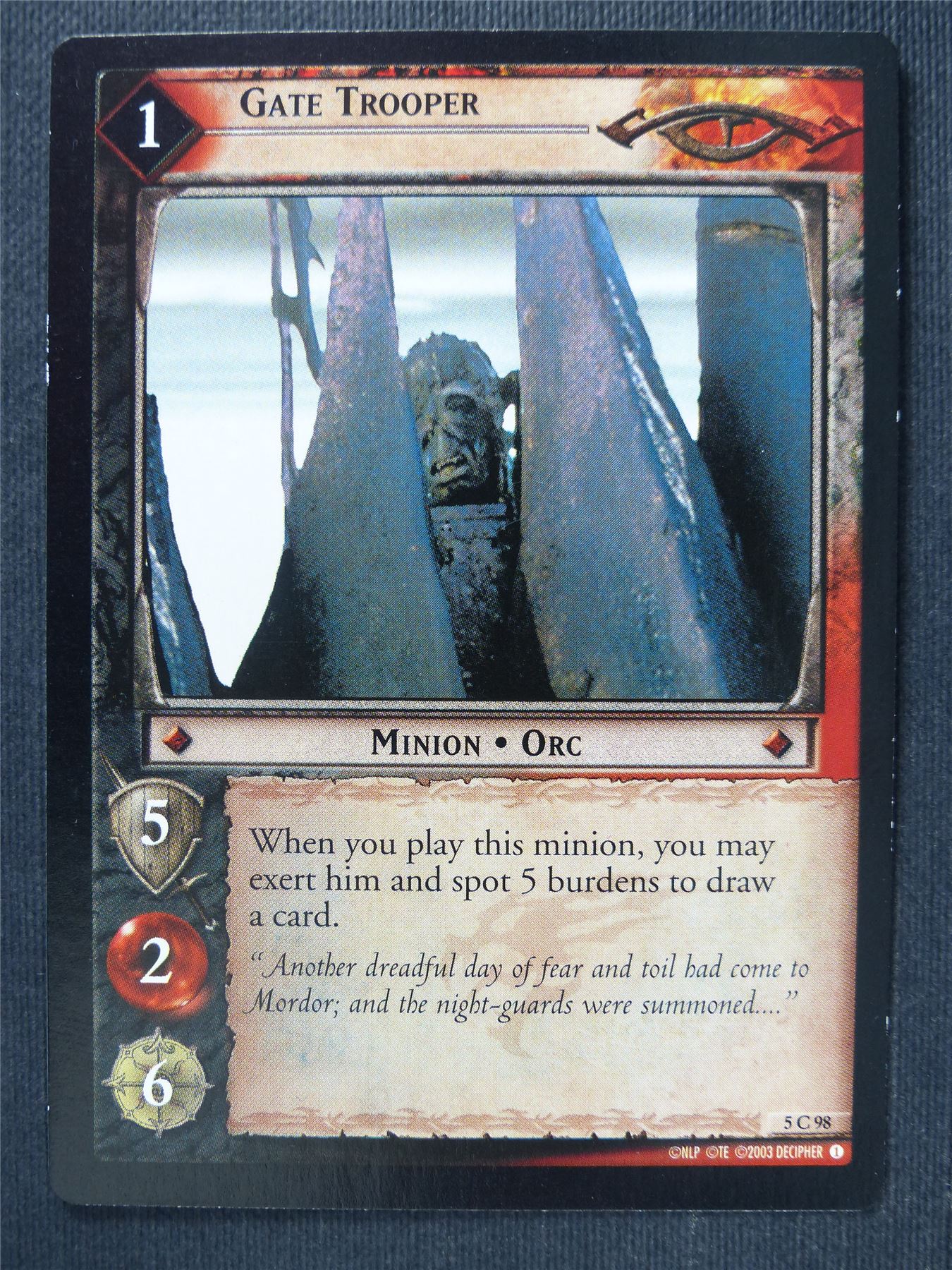 Gate Troop 5 C 98 - LotR Cards #3OK