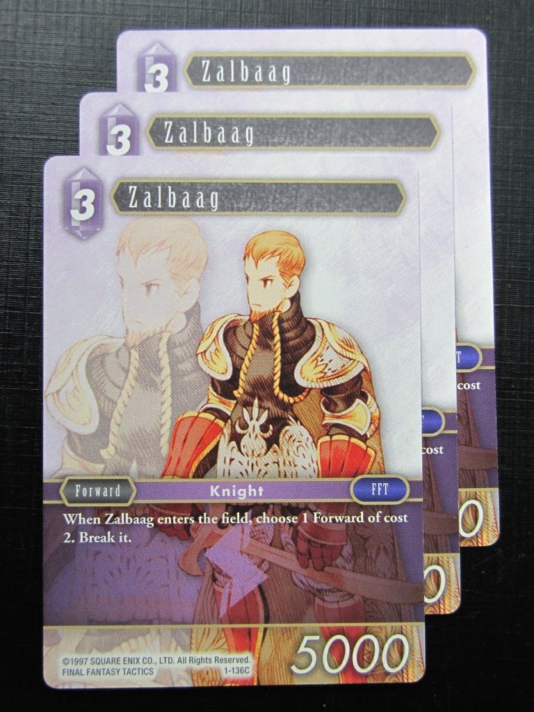 Final Fantasy Cards: ZALBAAG 1-136C x3 # 19J86