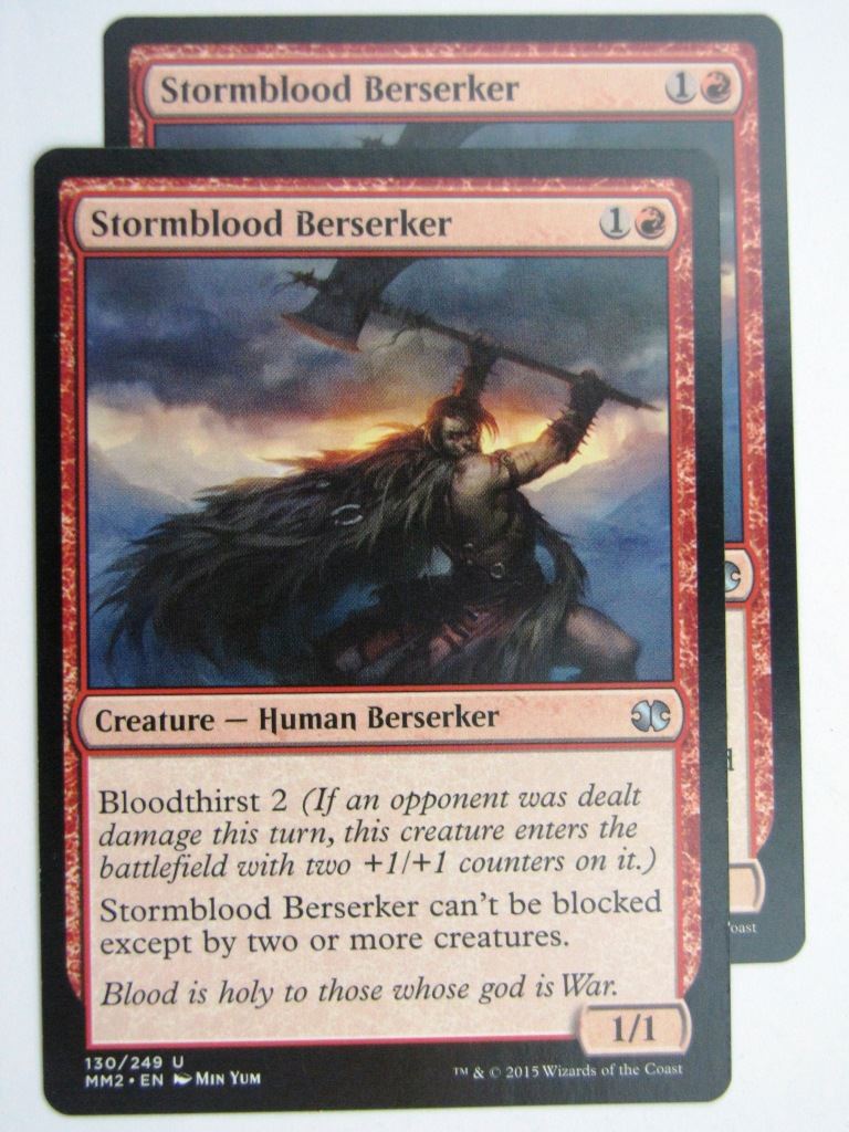 MTG MODERN MASTERS TWO: STORMBLOOD BERSERKER x2 # 28B11