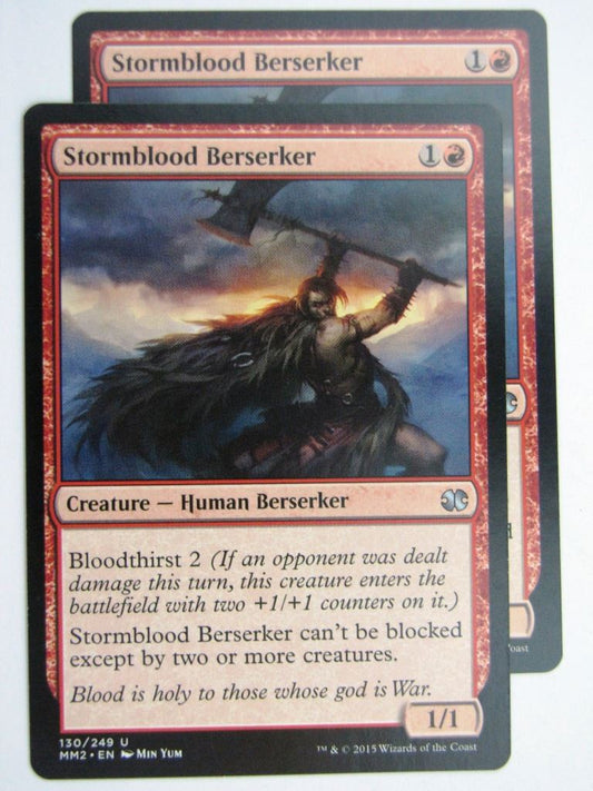 MTG MODERN MASTERS TWO: STORMBLOOD BERSERKER x2 # 28B11