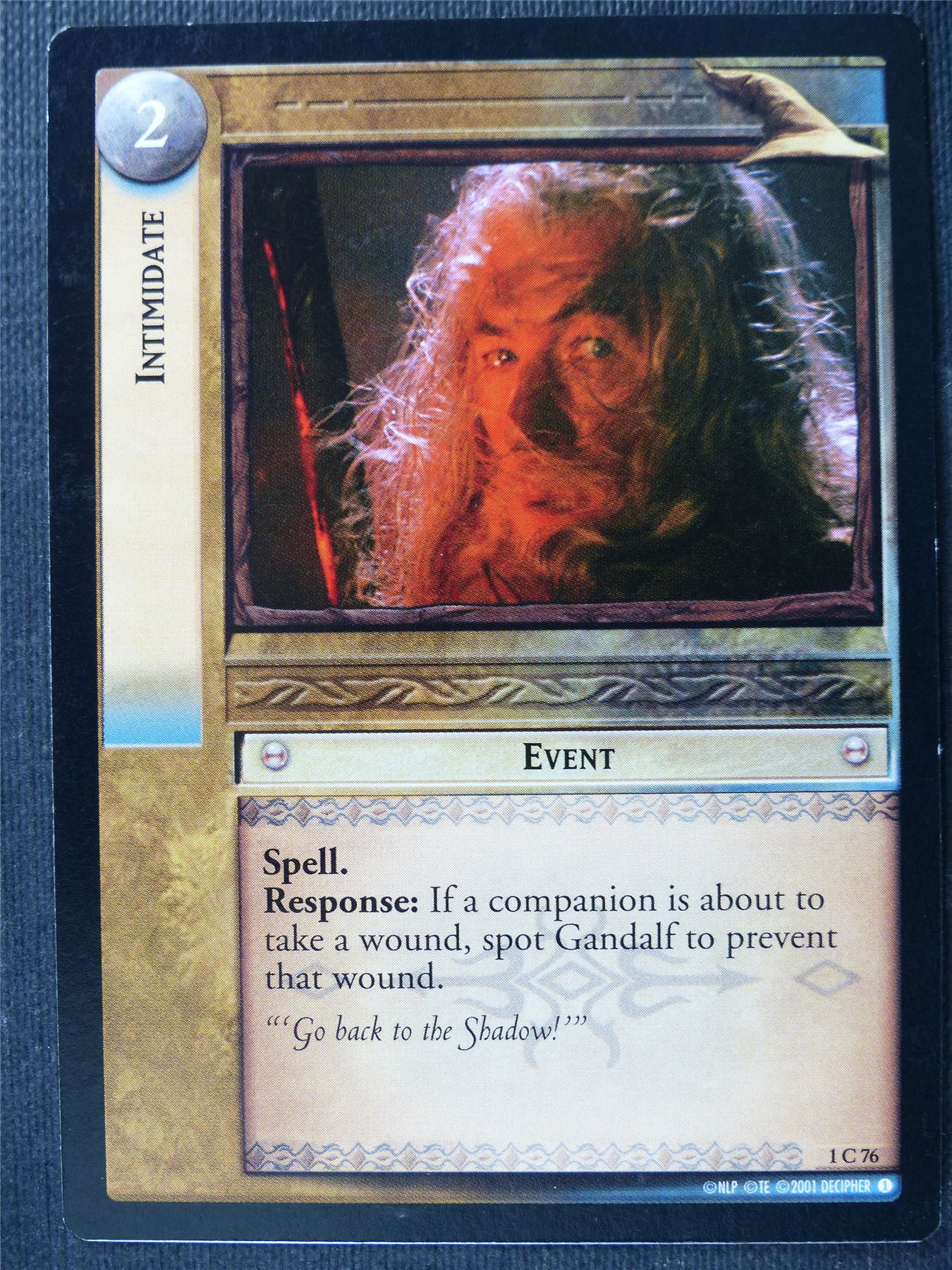 Intimidate 1 C 76 - LotR Card #46V