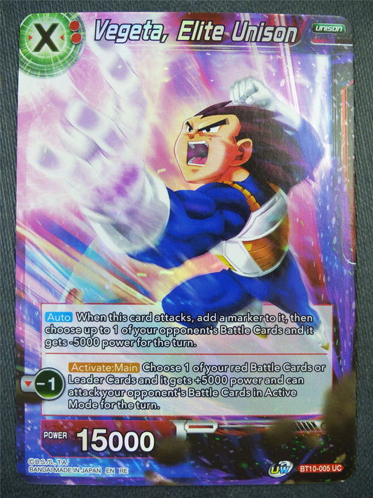 Vegeta Elite Unison BT10 Foil - Dragon Bal Super Card #8ZX