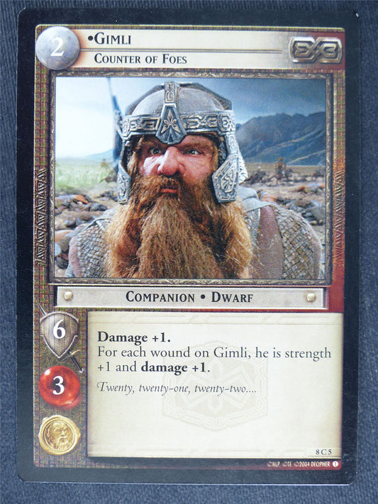 Gimli 8 C 5 - played - LotR Cards #TS