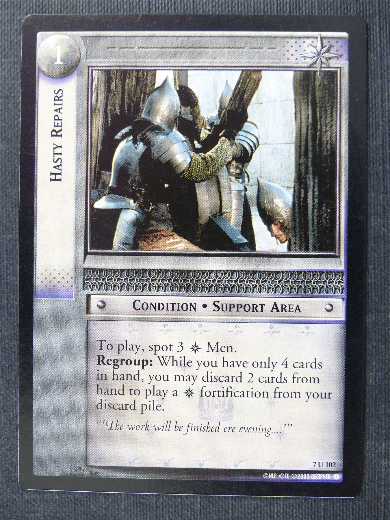 Hasty Repairs 7 U 102 - LotR Cards #2UY