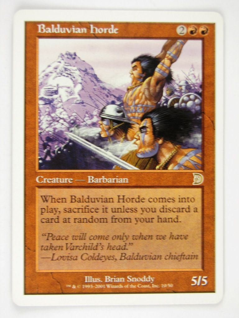 Mtg - BALDUVIAN HORDE deckmaster - Played Rare