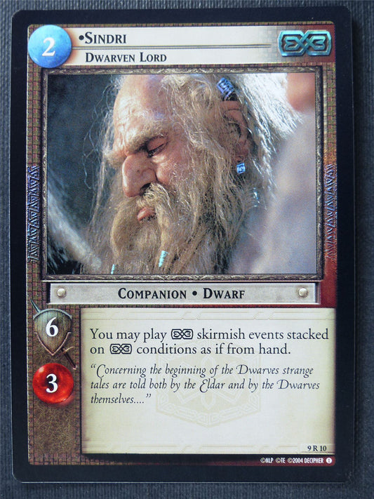 Sindri Dwarven Lord 9 R 10 Foil - LotR Card #3ED