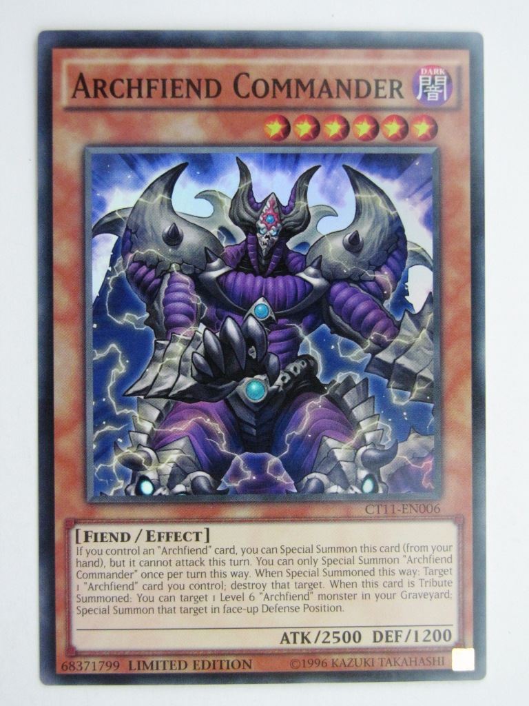 Yugioh Cards: ARCHFIEND COMMANDER CT11 SUPER RARE # 28F81