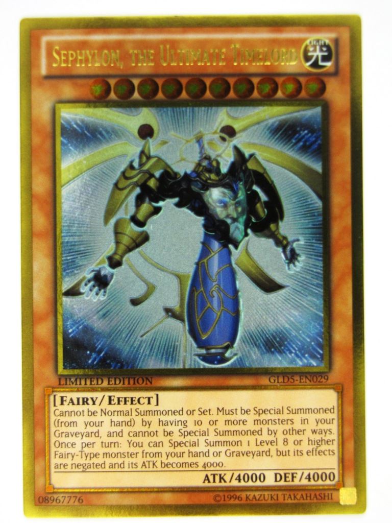 Yugioh Cards: SEPHYLON, THE ULTIMATE TIMELORD GLD5 GOLD RARE # 21F82