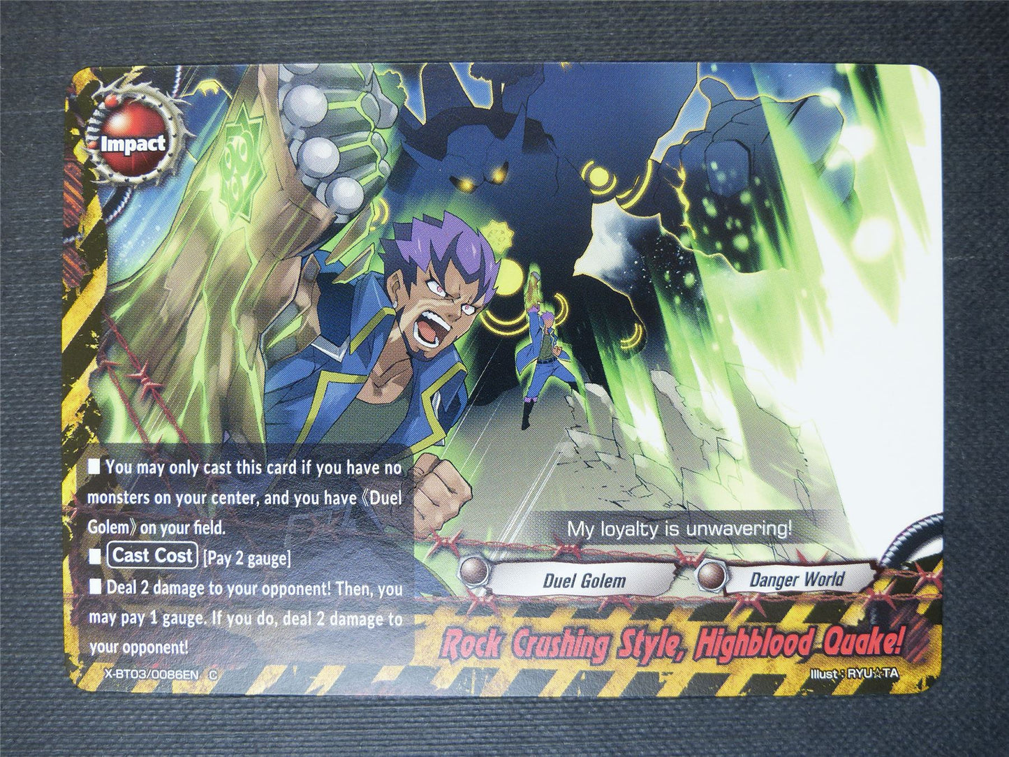 Rock Crushing Style Highblood Quake! C - Buddyfight Card #88