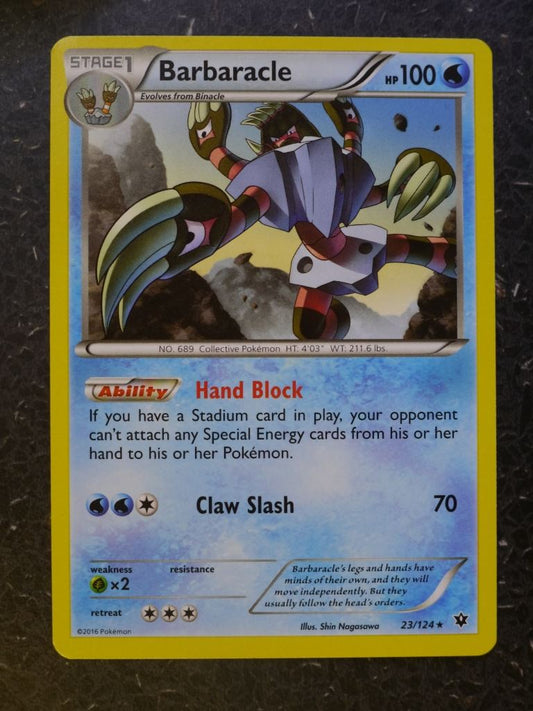 Pokemon Cards: BARBARACLE 23/124 RARE # 7A81