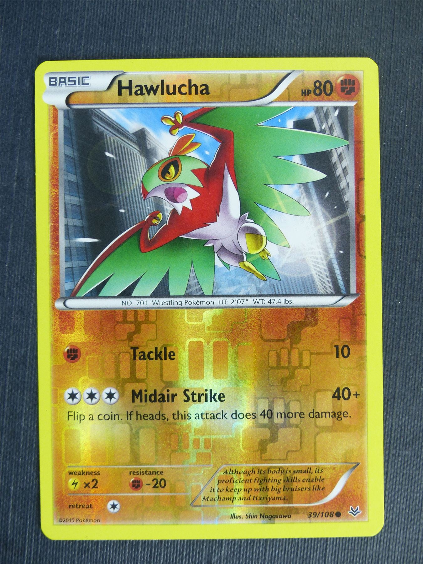 Hawlucha 39/108 Reverse Holo - Pokemon Cards #2J1