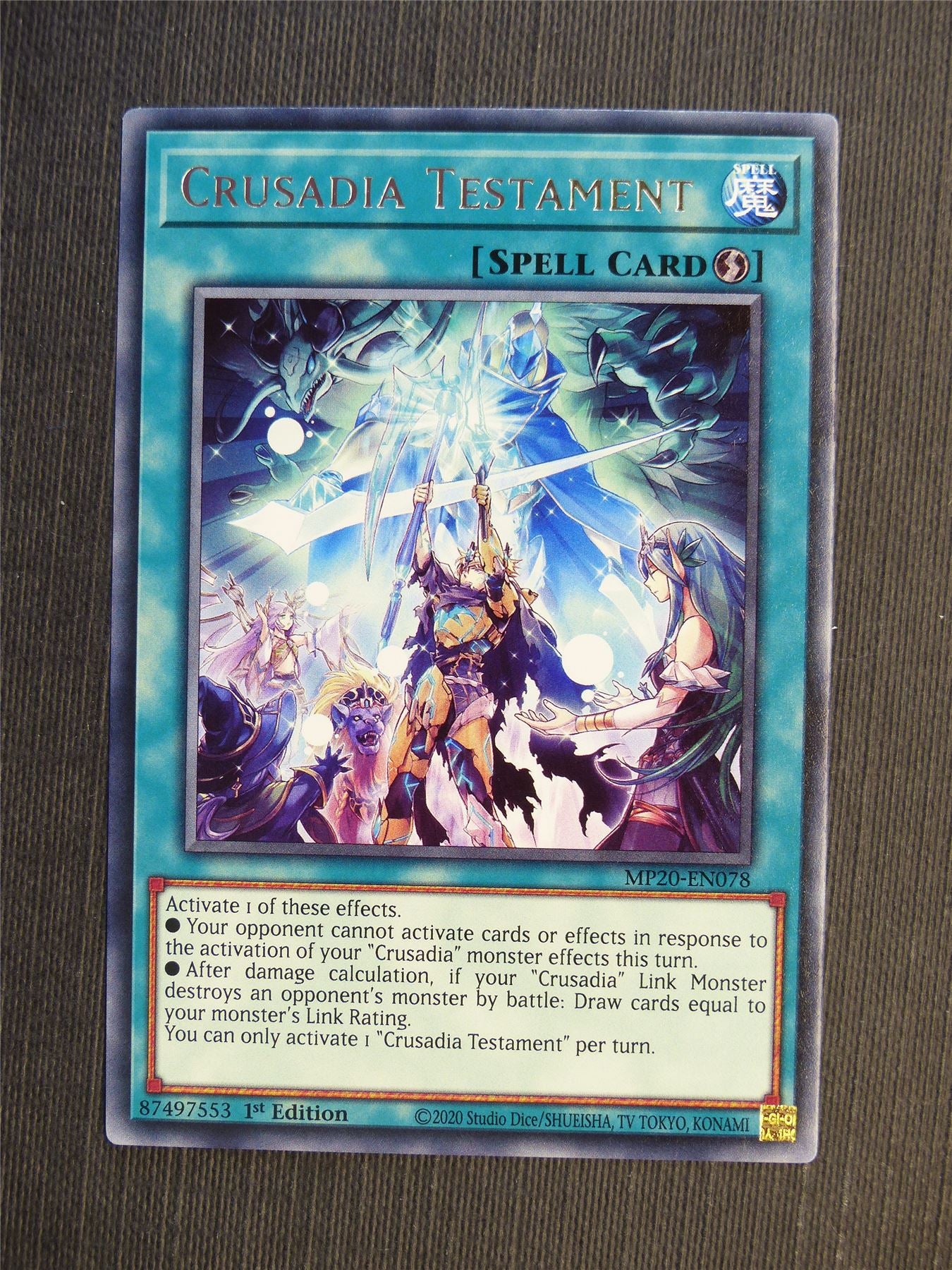 Crusadia Testament MP20 Rare - 1st ed - Yugioh Cards #69C