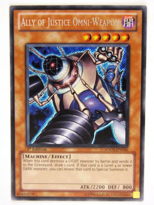 Yugioh CCG: ALLY OF JUSTICE IMNO-WEAPON HA03 SECRET RARE