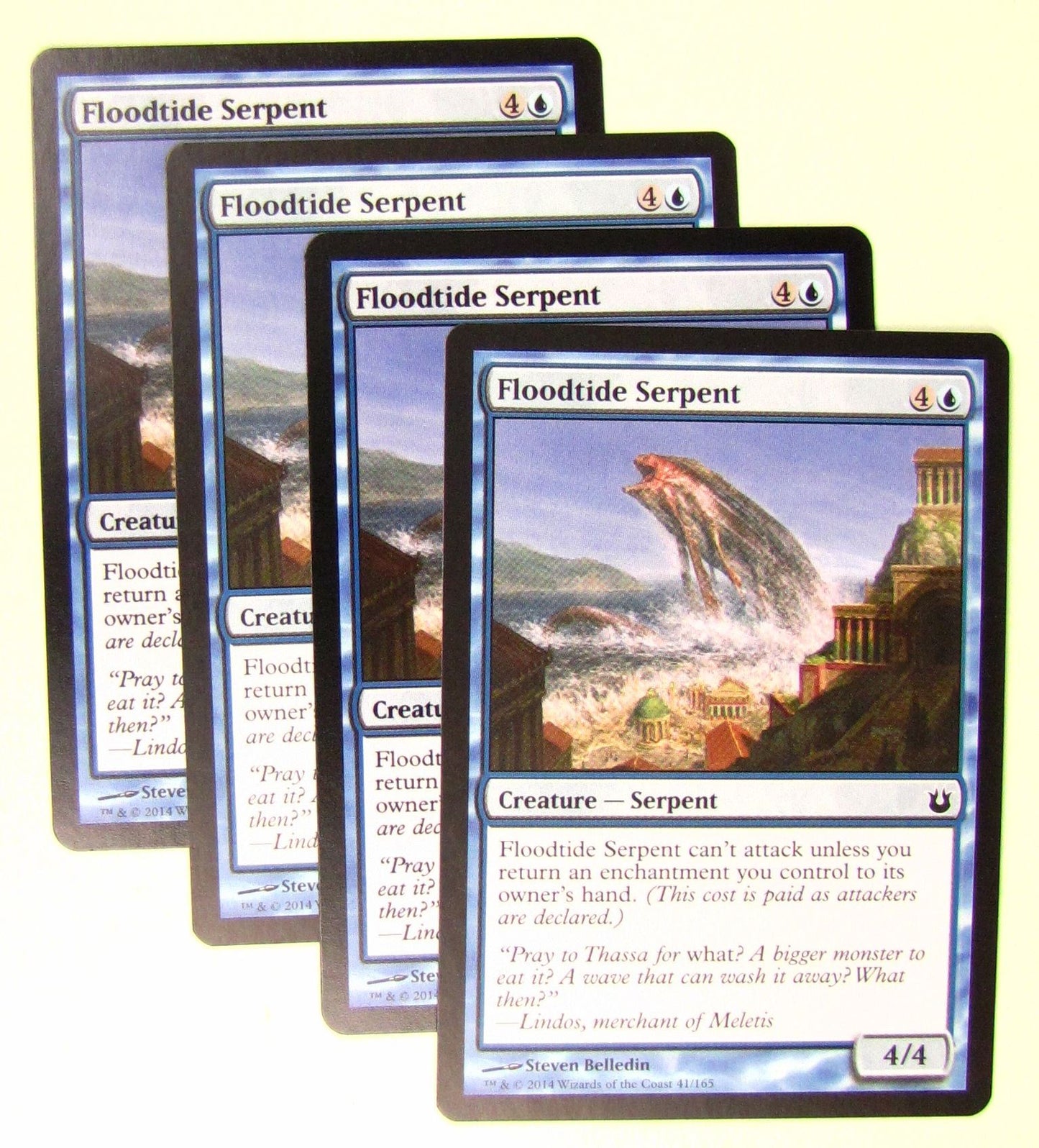 MTG Magic the Gathering Born of the Gods: Floodtide Serpent x4