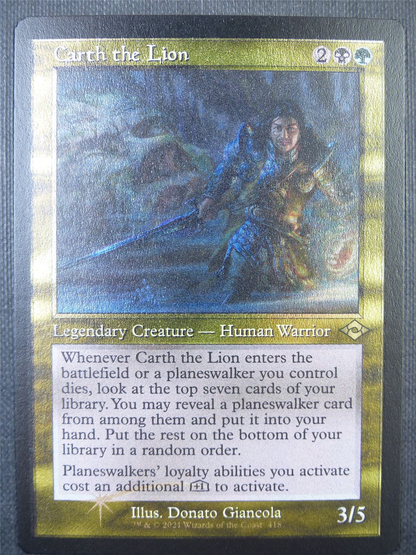 Carth the Lion Etched Retro Foil - Mtg Card #7LJ