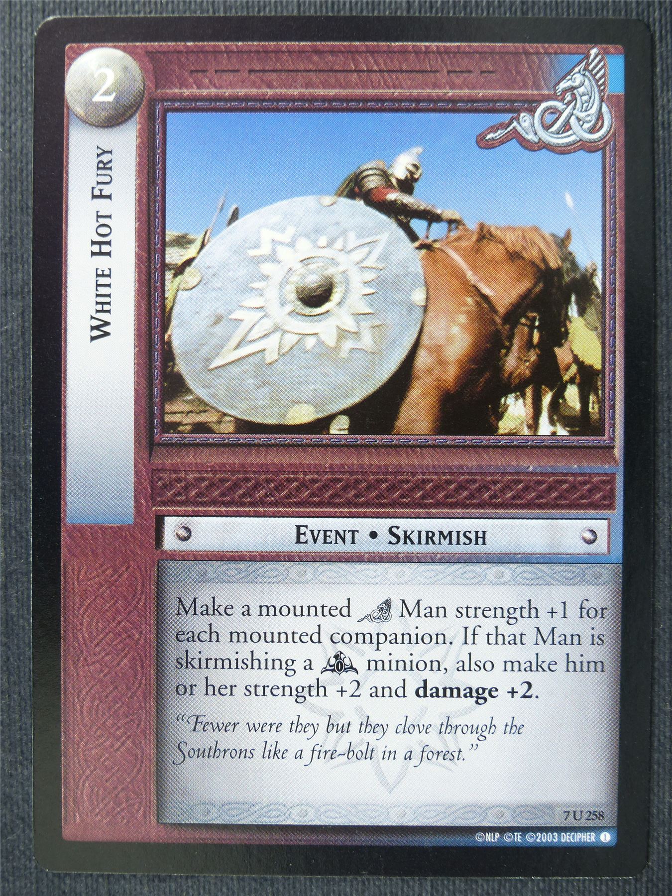 White Hot Fury 7 U 258 - LotR Cards #32B