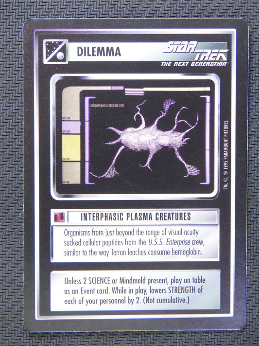 Dilemma Interphasic Plasma Creatures - Star Trek CCG Next Gen #59B