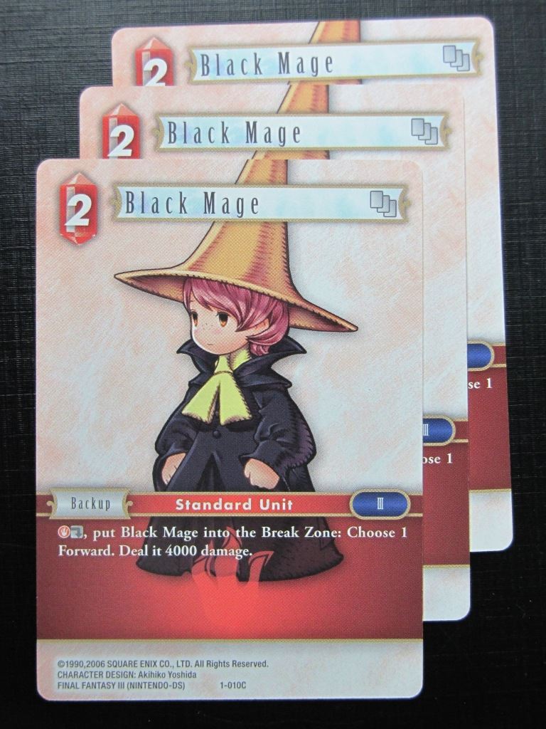 Final Fantasy Cards: BLACK MAGE 1-010C x3 # 20B92