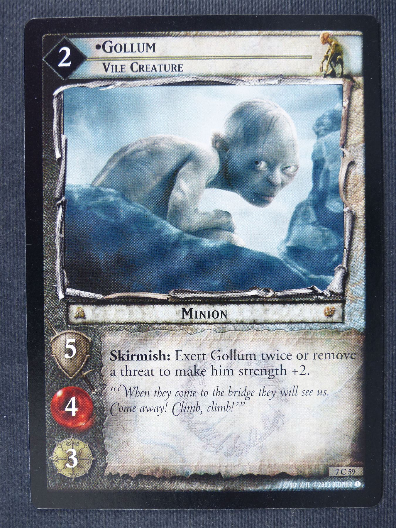 Gollum 7 C 66 - LotR Cards #3JJ