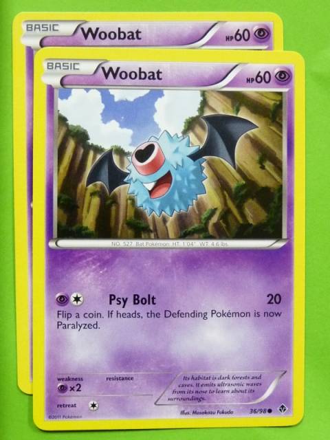 POKEMON B&W Emerging Powers x2 - WOOBAT 36/98