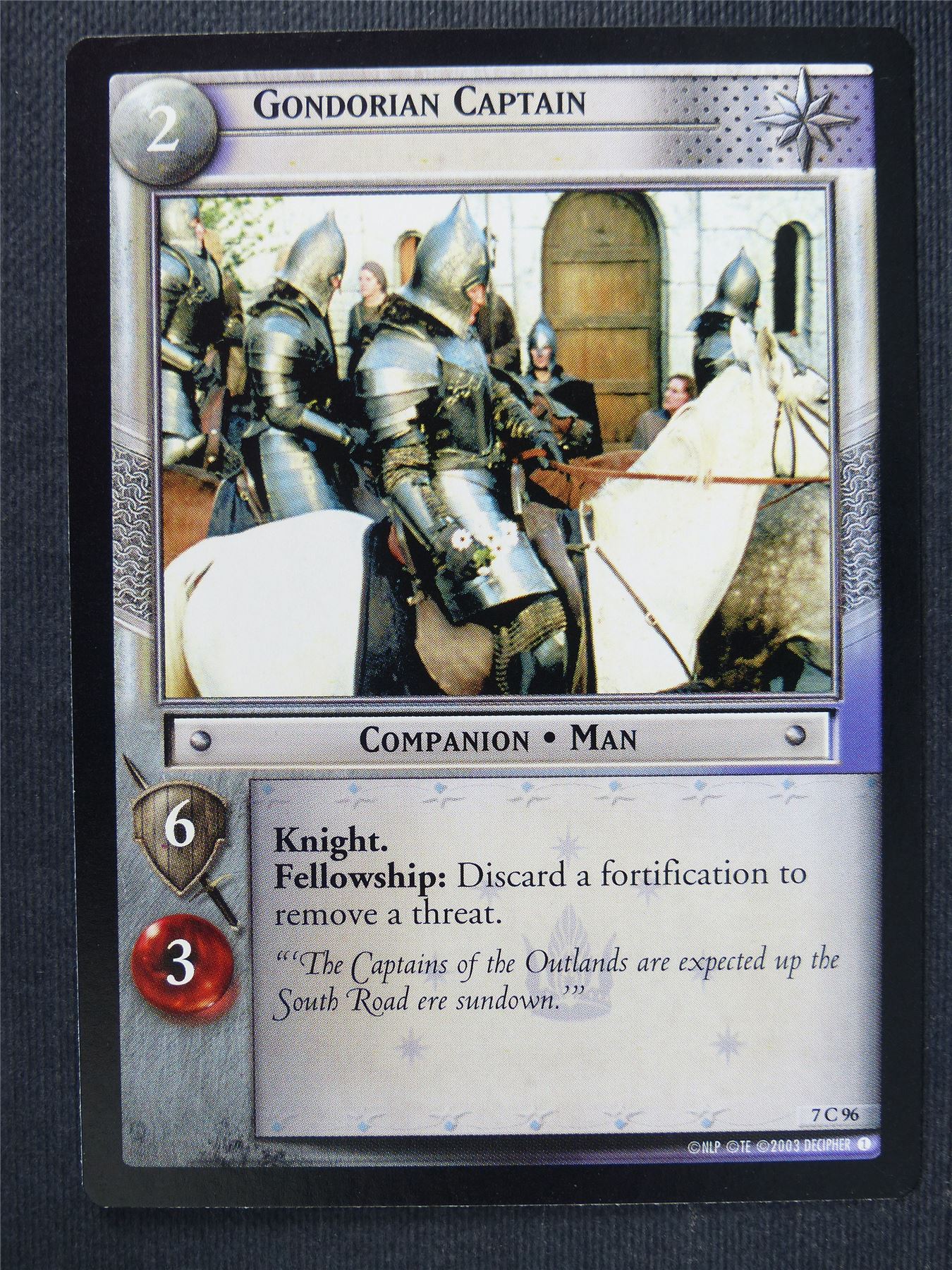 Gondorian Captain 7 C 96 - LotR Cards #3LF