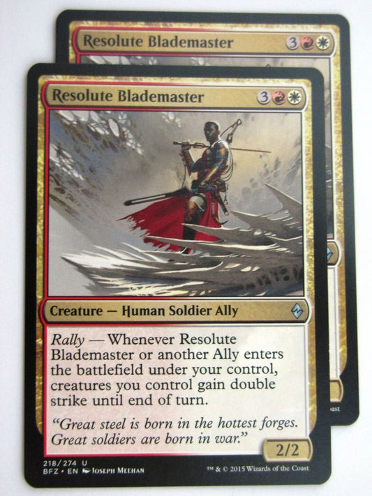 MTG Cards: BATTLE FOR ZENDIKAR: RESOLUTE BLADEMASTER x2 # 37B43