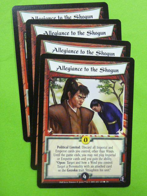 L5R Card  Legend of Five Rings: ALLEGIANCE TO THE SHOGUN 124/156 x4