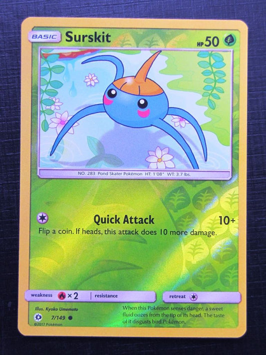 Pokemon Cards: SURSKIT 7/149 REVERSE HOLO # 24J100